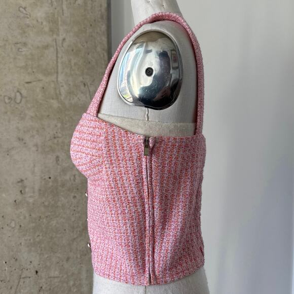 Maje Tweed Pink Top Size 2/M/38 - Picture 2 of 5